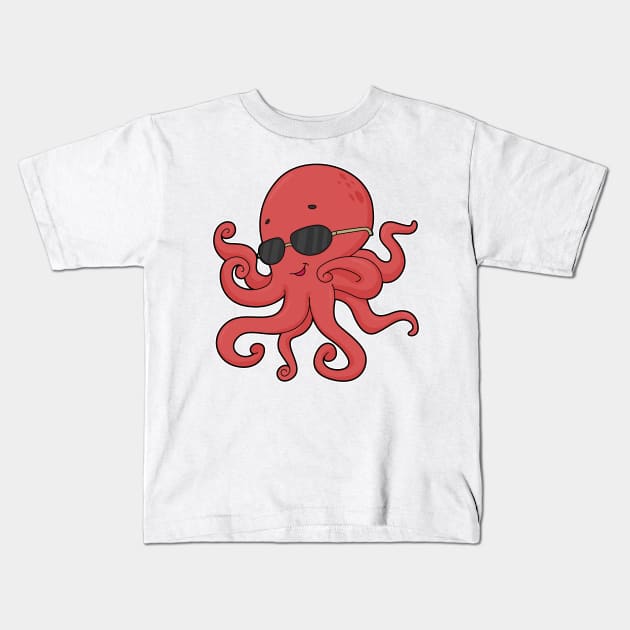 Octopus Sunglasses Kids T-Shirt by Markus Schnabel